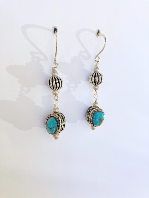 A Dreamy Turquoise, Sterling Earring